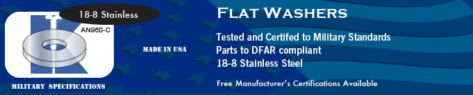 AN960-C Flat 18-8 SS Washer Washers Stock Military Fasteners