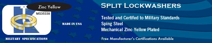 MS35338 Split Lk Stl Zinc Yellow Washer Washers Stock Military Fasteners