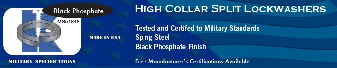 MS51848 High Collar Split Lk Stl Black Phos Washer Washers Stock Military Fasteners