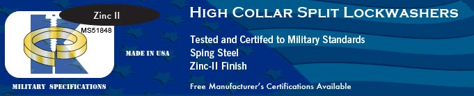 MS51848 High Collar Split Lk Stl Zinc-II Washer Washers Stock Military Fasteners
